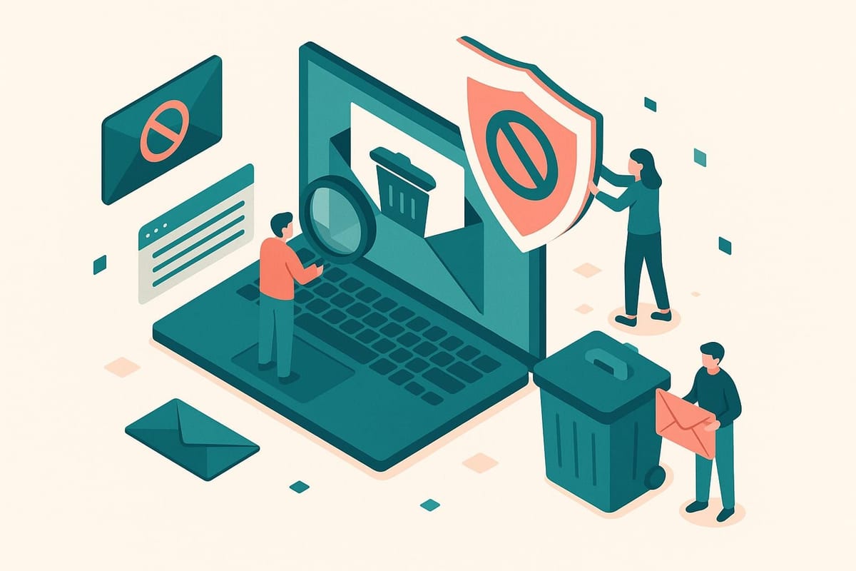 Illustration for "How to Block Disposable Email Addresses (Identify, Block, and Clean Up)"