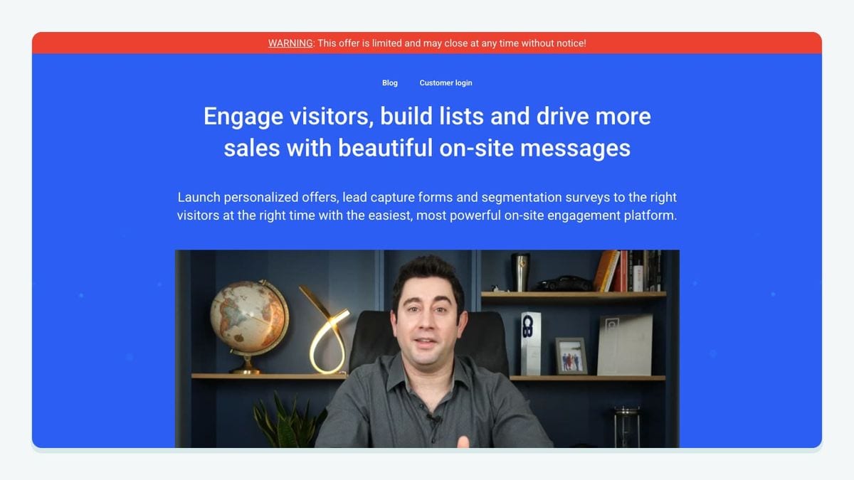 Screenshot of the convertbox homepage