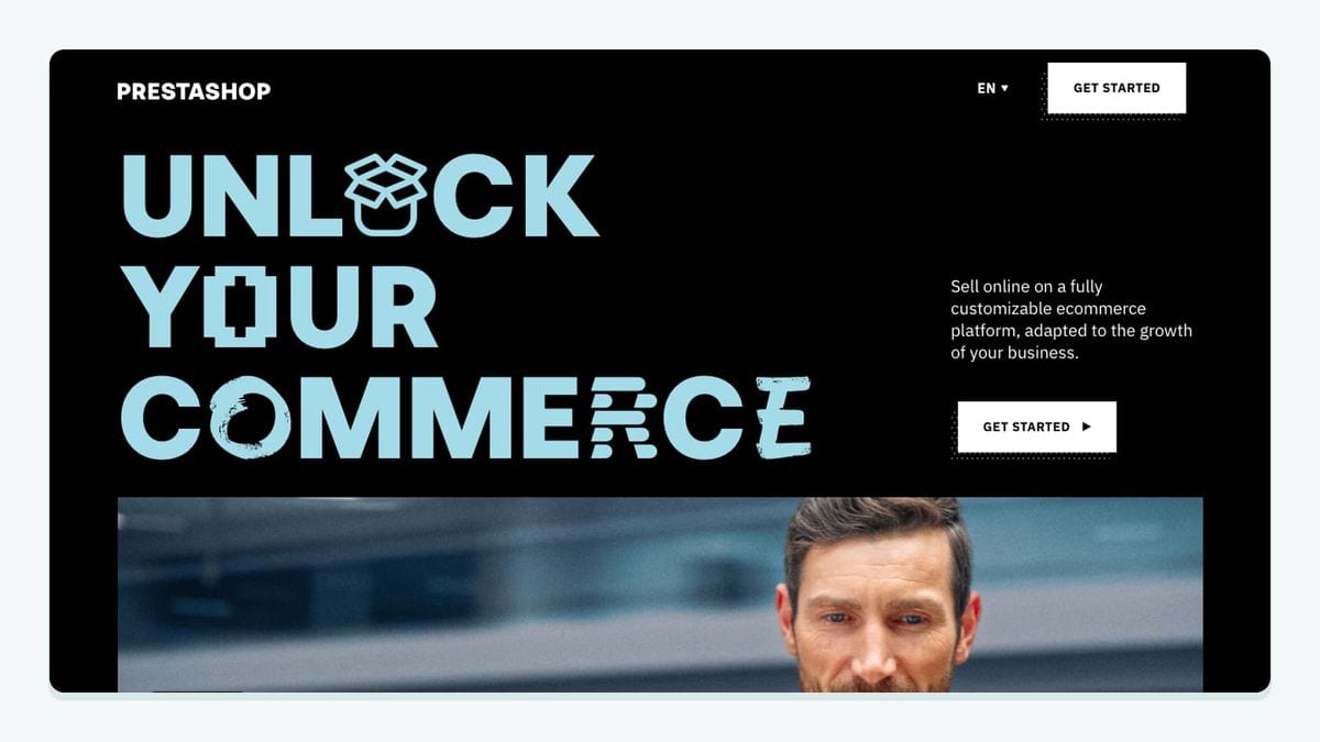 Screenshot of the prestashop homepage