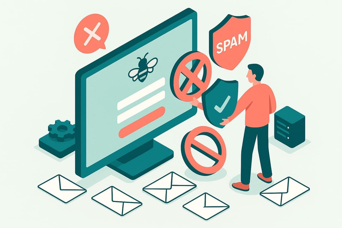 Illustration for "How to Reduce Spam Signups in beehiiv"