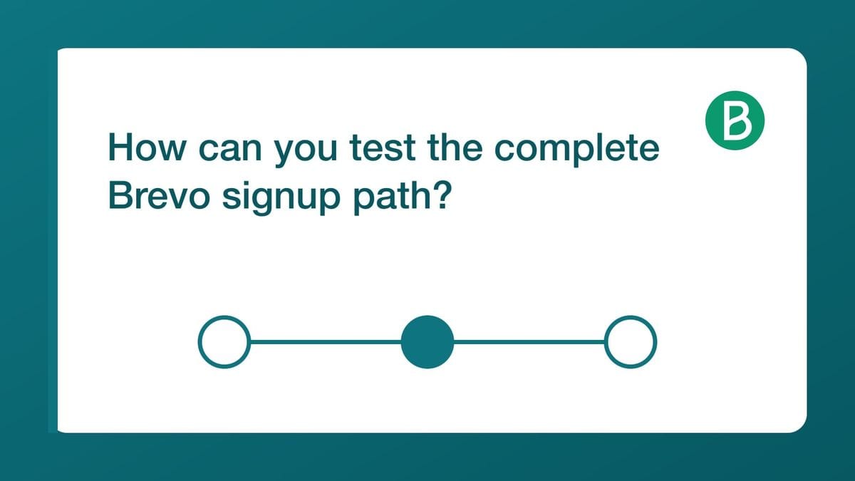 Worksheet checkpoints tracing a Brevo signup through list selection, verification, and sending eligibility.