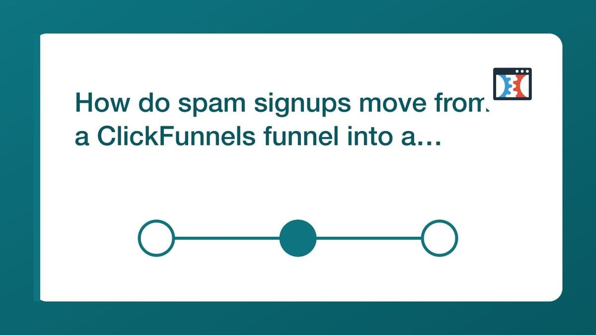 Worksheet tracing a ClickFunnels funnel to its receiving list, owning connection, verification timing, and initial review ac