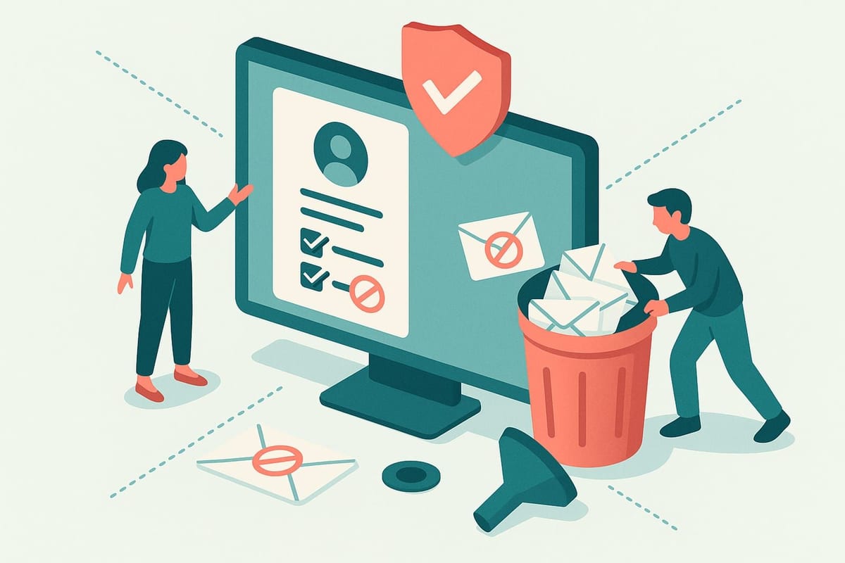 Illustration for "How to Reduce Spam Signups in Encharge Without Losing Good Leads"