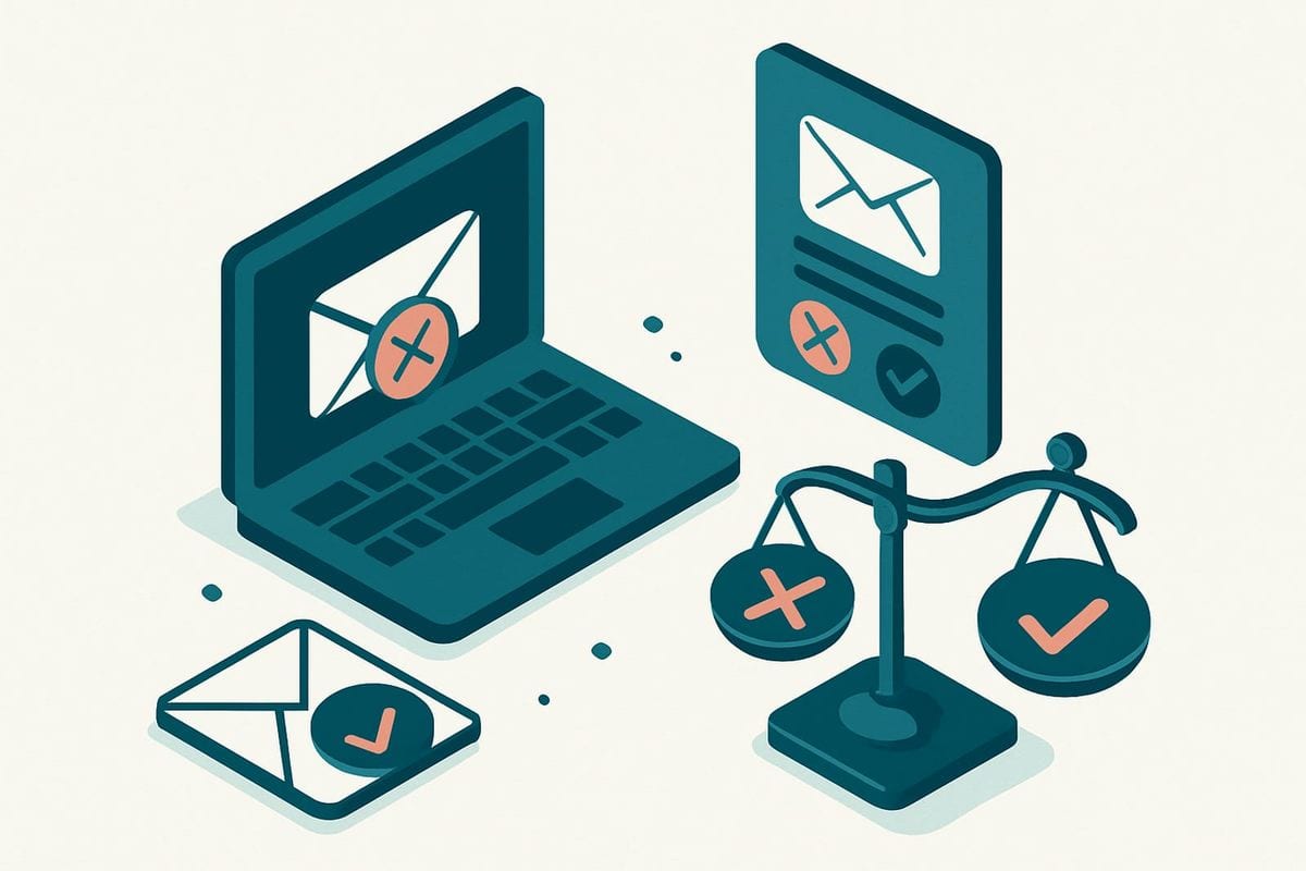 Illustration: What should email verification not be asked to decide?