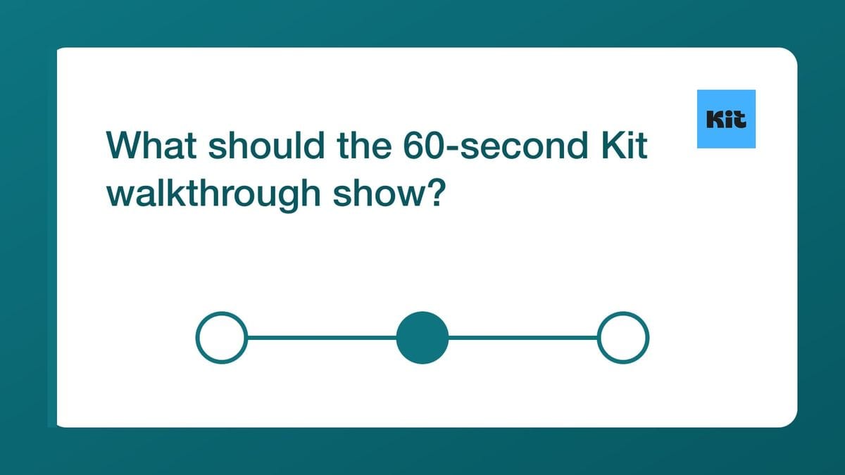 What should the 60-second Kit walkthrough show? — mailfloss