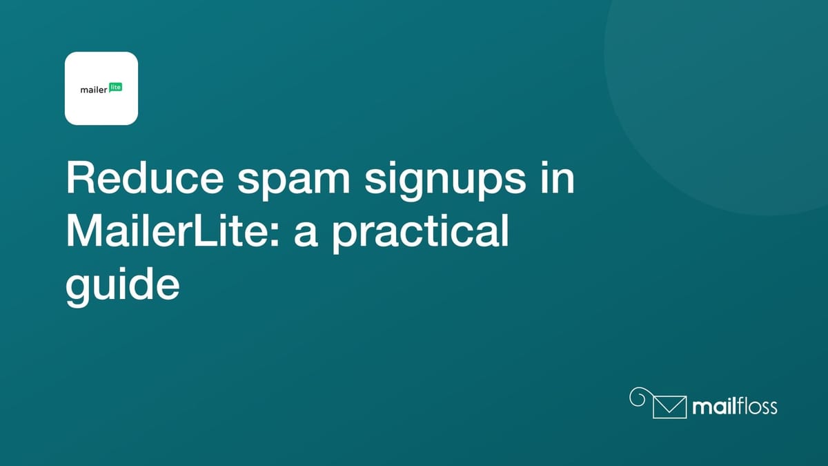 MailerLite signup routes with separate form and API checks, a destination group, and a welcome-email checkpoint.