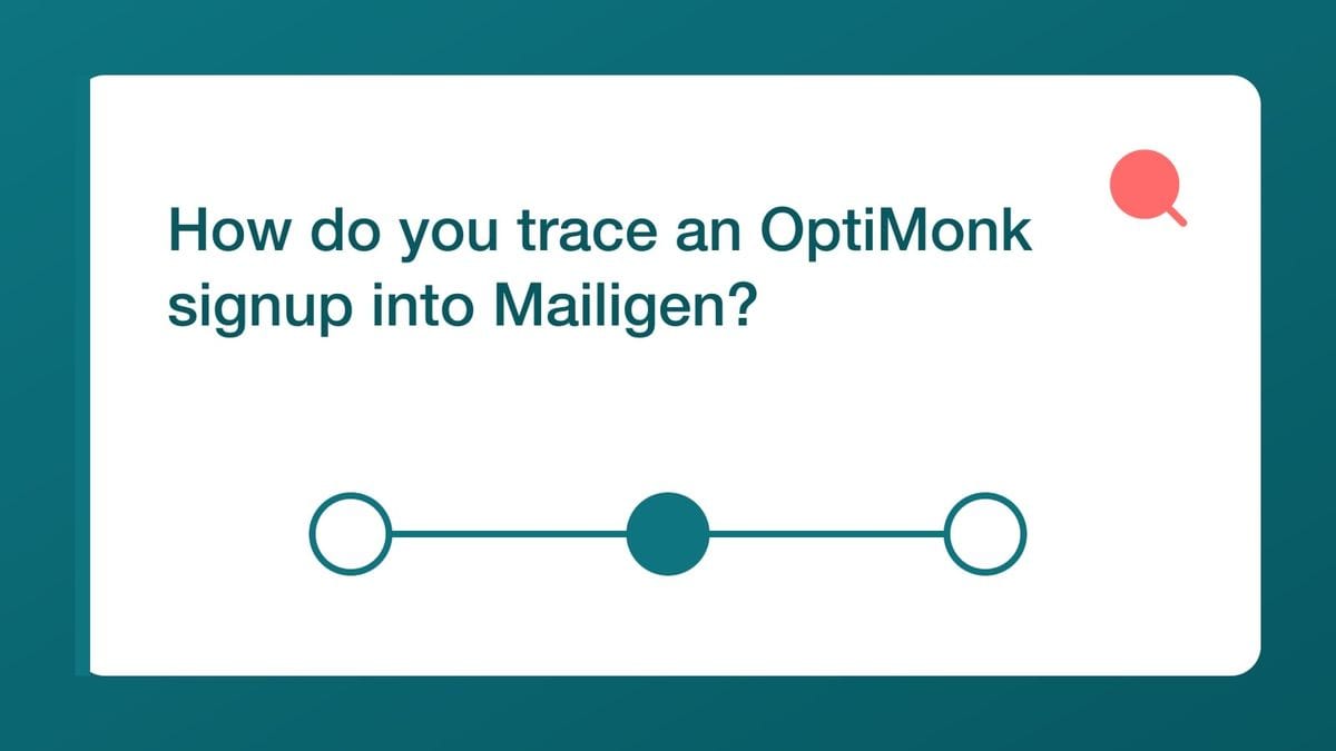 OptiMonk fields mapped to a selected Mailigen list, including names, Source URL, and Source.