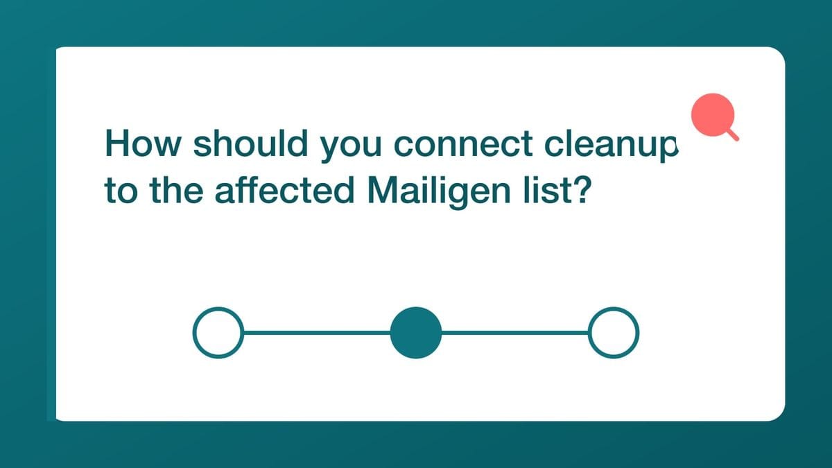 How should you connect cleanup to the affected Mailigen list? — mailfloss