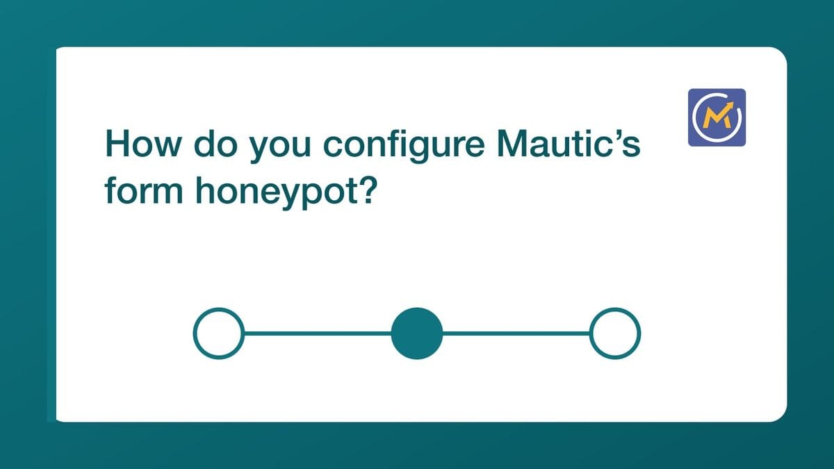 Mautic CAPTCHA configuration showing a blank answer for honeypot mode and a supplied answer for a question.
