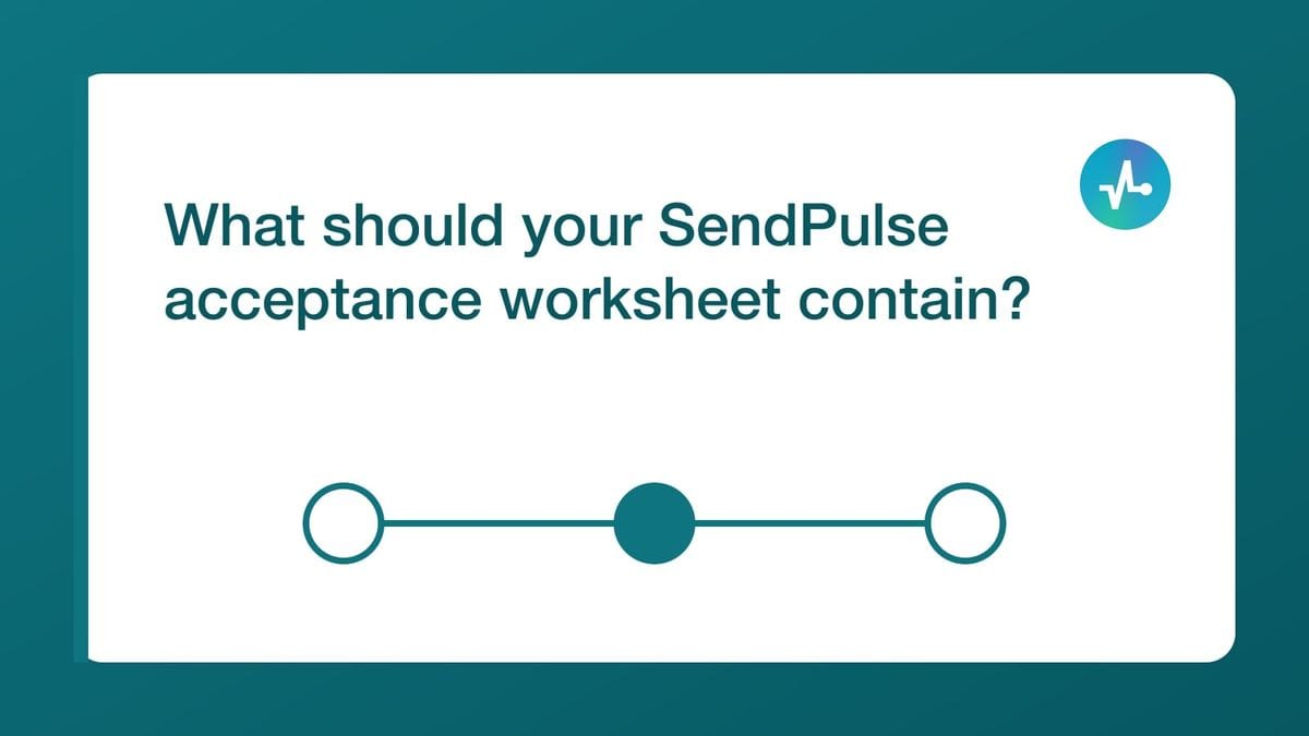 Blank SendPulse worksheet for comparing contact destinations, confirmation, verification, and first-message timing.