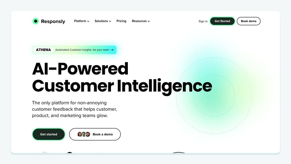 Screenshot of the responsly homepage