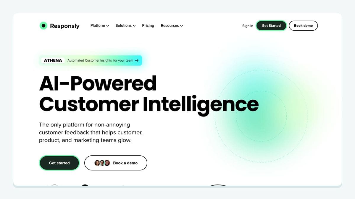 Screenshot of the responsly homepage