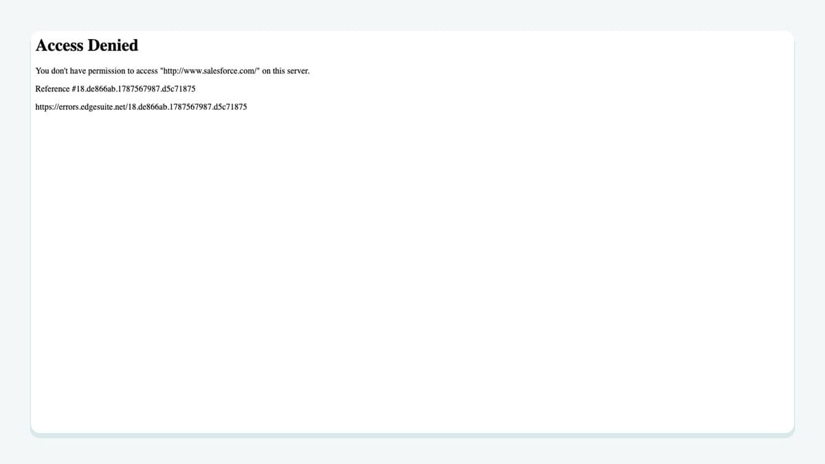 Screenshot of the salesforce homepage