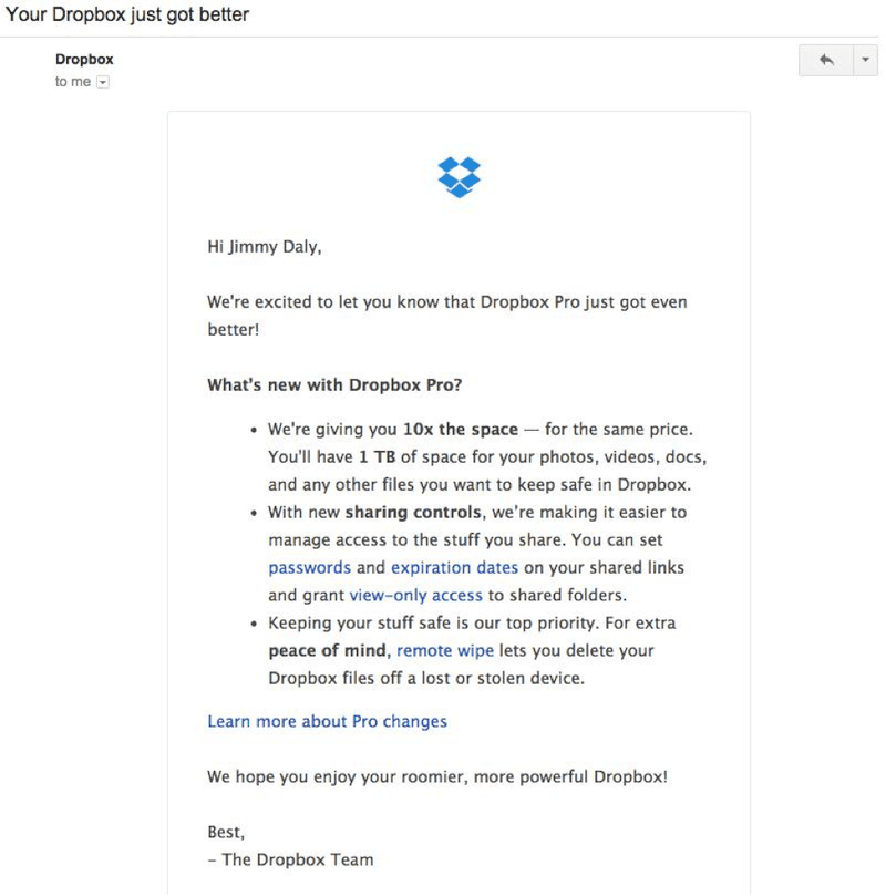 Dropbox offers more