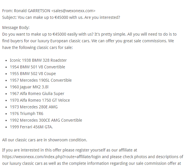 Don't send spam emails