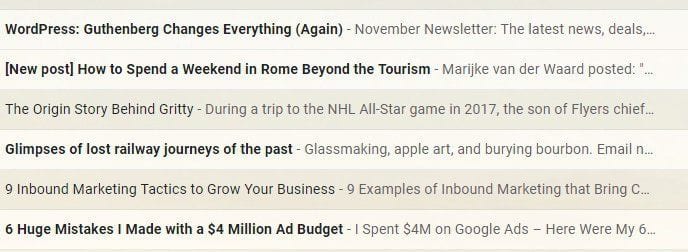 Use a list in your email subject line