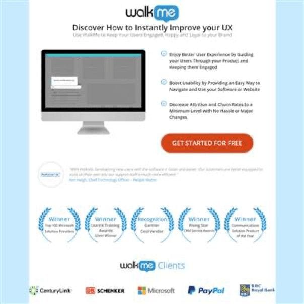 WalkMe's landing page