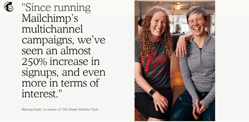 MailChimp testimonial