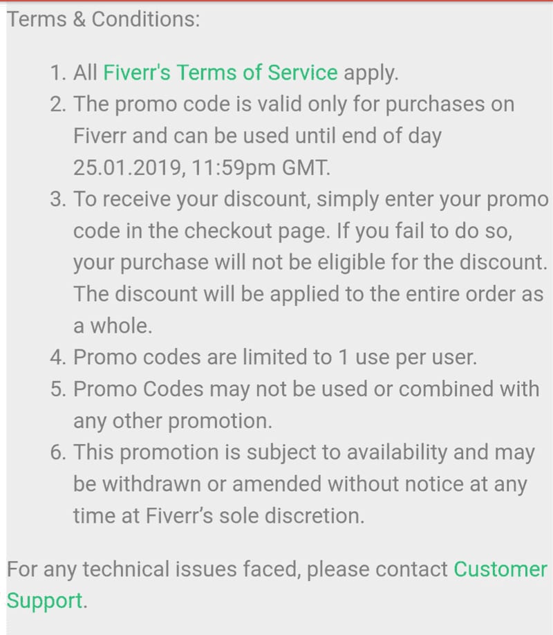Fiverr's terms are a good pitch