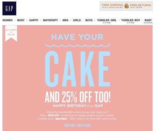 Offer gifts on their birthday
