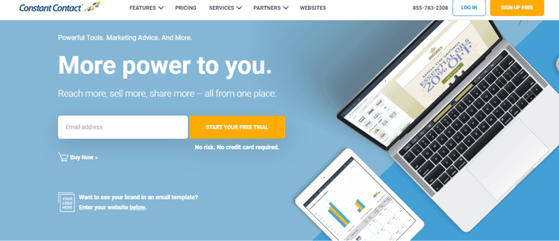 Constant Contact homepage