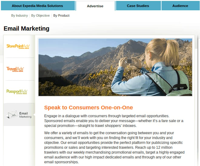 Expedia uses sponsored email