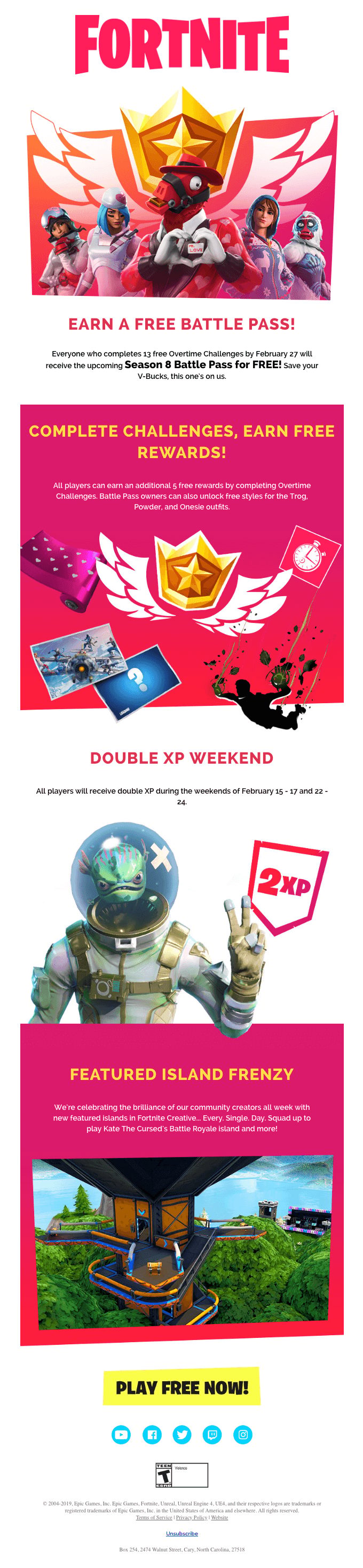 Fortnite's email draws you back in
