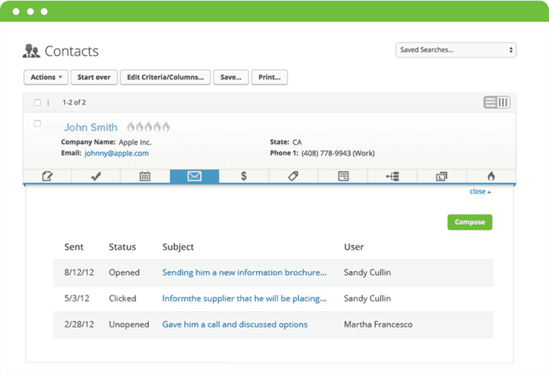 Infusionsoft contacts