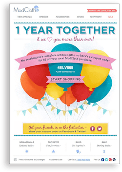 1 year together relevant email